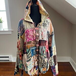 Colorful Patchwork Hooded Jacket